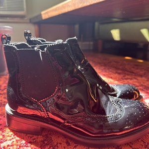 Chelsea boots patent leather oxford style (Italian)